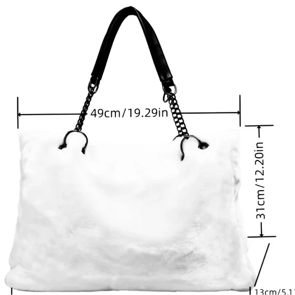 Stylish Faux Rabbit Feel Fur Purse (Back By Popular Demand) Bundle Free Gloves - Picture 6 of 10